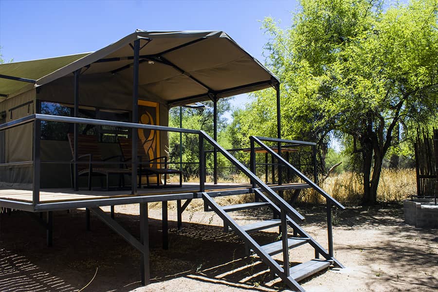 TimBila Camp Namibia - Glamping tent front view